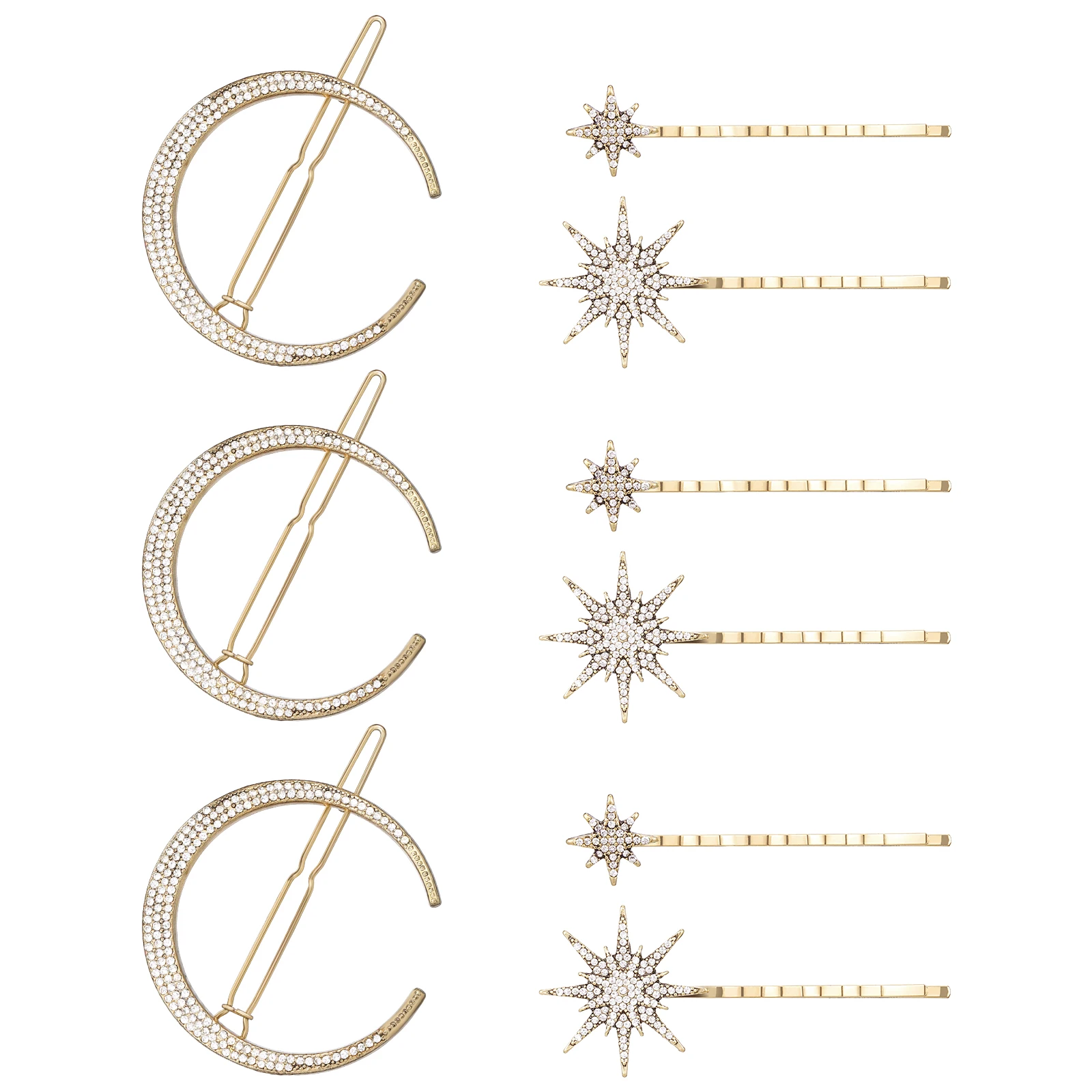 Sun Moon Hair Clips Set Rhinestone Stars Moon Design Alloy Banana Tassel Barrettes Women Shining Accessories Hairstyle Hair
Sun Moon Hair Clips Set Rhinestone Stars Moon Design Alloy Banana Tassel Barrettes Women Shining Accessories Hairstyle Hair