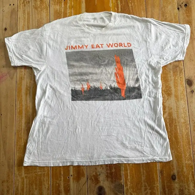 Футболка для взрослых Jimmy Eat World Band White Cactus, хлопок 
Футболка для взрослых Jimmy Eat World Band White Cactus, хлопок