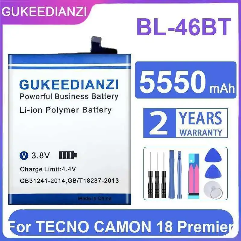 Аккумулятор мобильного телефона 5550 мАч с быстрой зарядкой BL-46BT для Tecno Camon 18 Premier, высокая производительность
Аккумулятор мобильного телефона 5550 мАч с быстрой зарядкой BL-46BT для Tecno Camon 18 Premier, высокая производительность