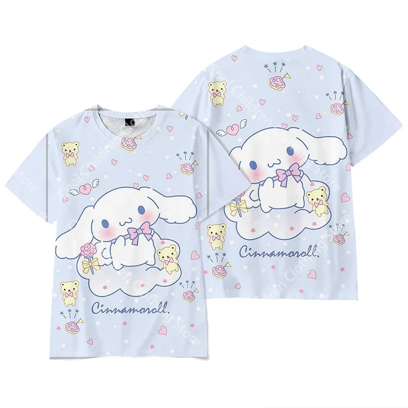 Summer Kawaii Cinnamoroll T-shirt 3-14 Year Old Children's 3D Cartoon Anime Pattern Children's Girls Boys Fashion Short Sleeves
Summer Kawaii Cinnamoroll T-shirt 3-14 Year Old Children's 3D Cartoon Anime Pattern Children's Girls Boys Fashion Short Sleeves