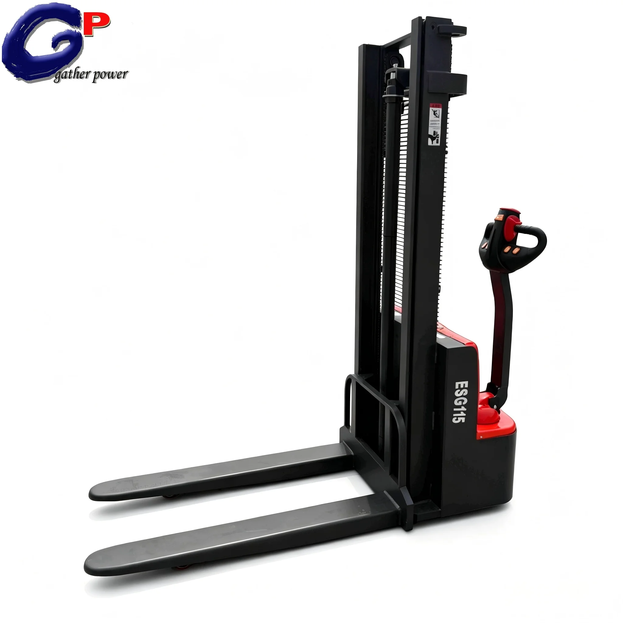 ESG115 1.5T Stacker: 1220mm Forks, 24V/85Ah Lead-Acid, Curtis System, 3m Dual Mast, Charger.
ESG115 1.5T Stacker: 1220mm Forks, 24V/85Ah Lead-Acid, Curtis System, 3m Dual Mast, Charger.