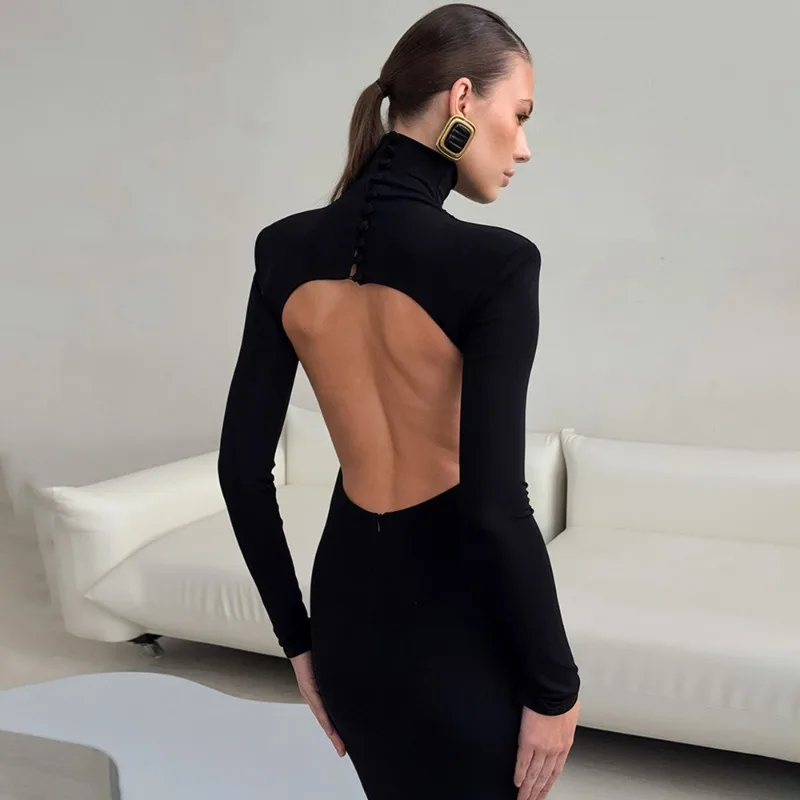 Talenza Sexy Backless Long Dress Women's Fashion Black High Neck Slim Dress Elegant Luxury New Slit Female Party Evening Dresses
Talenza Sexy Backless Long Dress Women's Fashion Black High Neck Slim Dress Elegant Luxury New Slit Female Party Evening Dresses