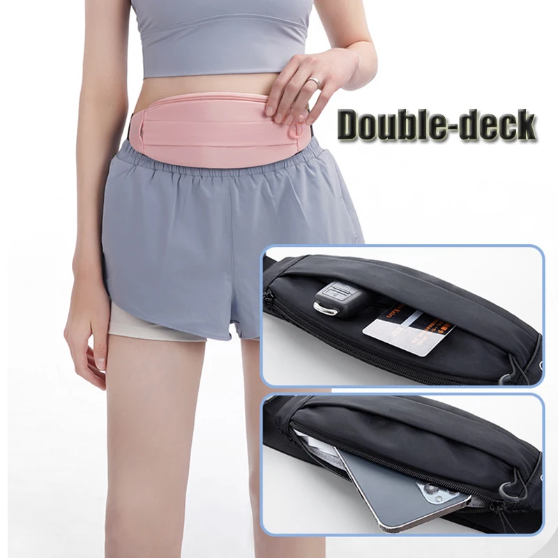 QUESHARK Double-deck Running Fanny pack Sports Mobile Phone Bag Men Women Outdoor Equipment Waterproof Invisible Mini Belt Bag
QUESHARK Double-deck Running Fanny pack Sports Mobile Phone Bag Men Women Outdoor Equipment Waterproof Invisible Mini Belt Bag