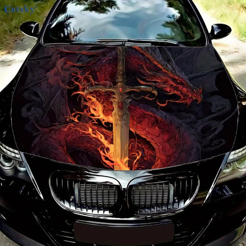 The fire dragon wraps the sword Car hood packaging sticker, PVC material, self-adhesive waterproof, anti-slip paint, car exterio
The fire dragon wraps the sword Car hood packaging sticker, PVC material, self-adhesive waterproof, anti-slip paint, car exterio