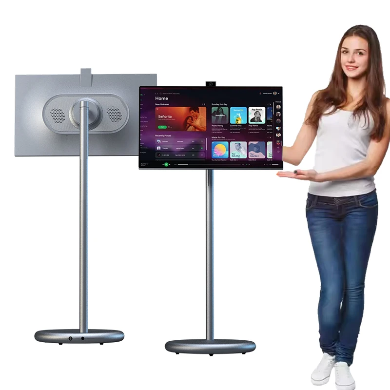 Портативный смарт-телевизор с плоским экраном, 27-дюймовый подвижный смарт-телевизор, портативный монитор с подставкой, подвижный смарт-телевизор
Портативный смарт-телевизор с плоским экраном, 27-дюймовый подвижный смарт-телевизор, портативный монитор с подставкой, подвижный смарт-телевизор