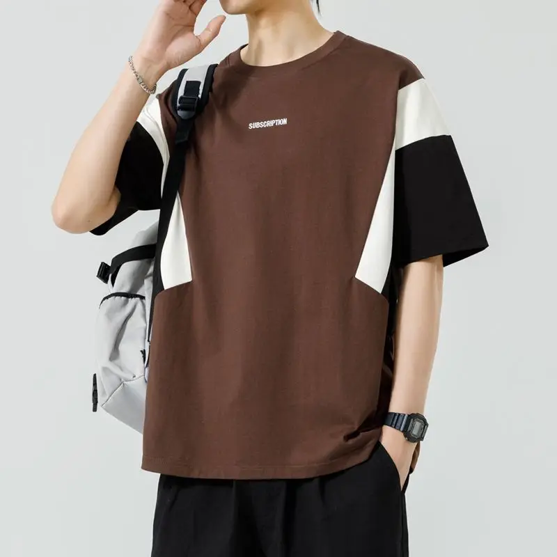 Contrasting Colors Basic Pullovers Summer Casual Letter Printed Men's Clothing Stylish Patchwork American Short Sleeve T-shirts
Contrasting Colors Basic Pullovers Summer Casual Letter Printed Men's Clothing Stylish Patchwork American Short Sleeve T-shirts