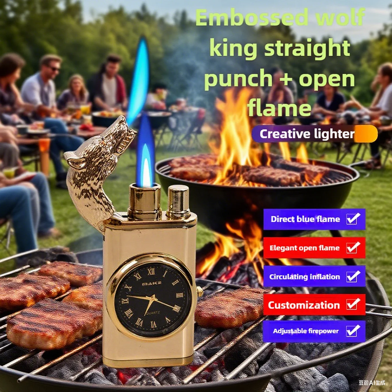 New Quartz Watch Windproof Lighter Metal Blue Light Rocker Arm Butane Jet Flame Torch Lighter Smoking Men's Gift Ignition Tools 
New Quartz Watch Windproof Lighter Metal Blue Light Rocker Arm Butane Jet Flame Torch Lighter Smoking Men's Gift Ignition Tools