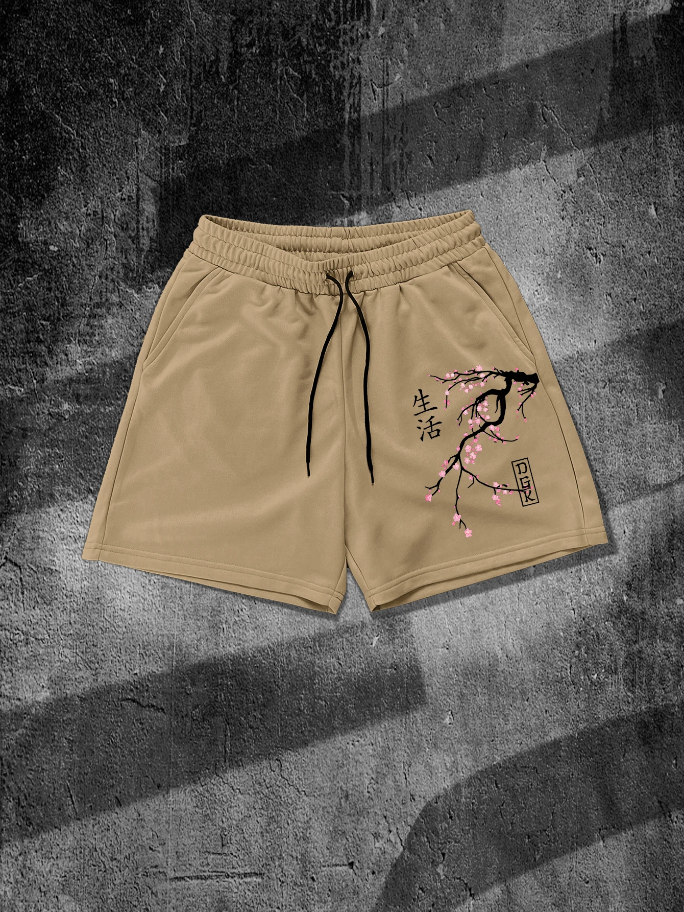 Men's Japanese Cherry Blossom Chinese Character Print Sweat Shorts Polyester Elastic Waist Streetwear Black Grey Khaki S‑XXL
Men's Japanese Cherry Blossom Chinese Character Print Sweat Shorts Polyester Elastic Waist Streetwear Black Grey Khaki S‑XXL