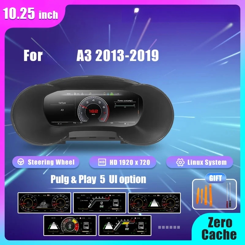 10.25'' Navidigital Dashboard A3 S3 8P 8V Q2 Q2L 2008-2013 2014-2020 Years Car LCD Panel Speedometer Virtual Cockpit
10.25'' Navidigital Dashboard A3 S3 8P 8V Q2 Q2L 2008-2013 2014-2020 Years Car LCD Panel Speedometer Virtual Cockpit
