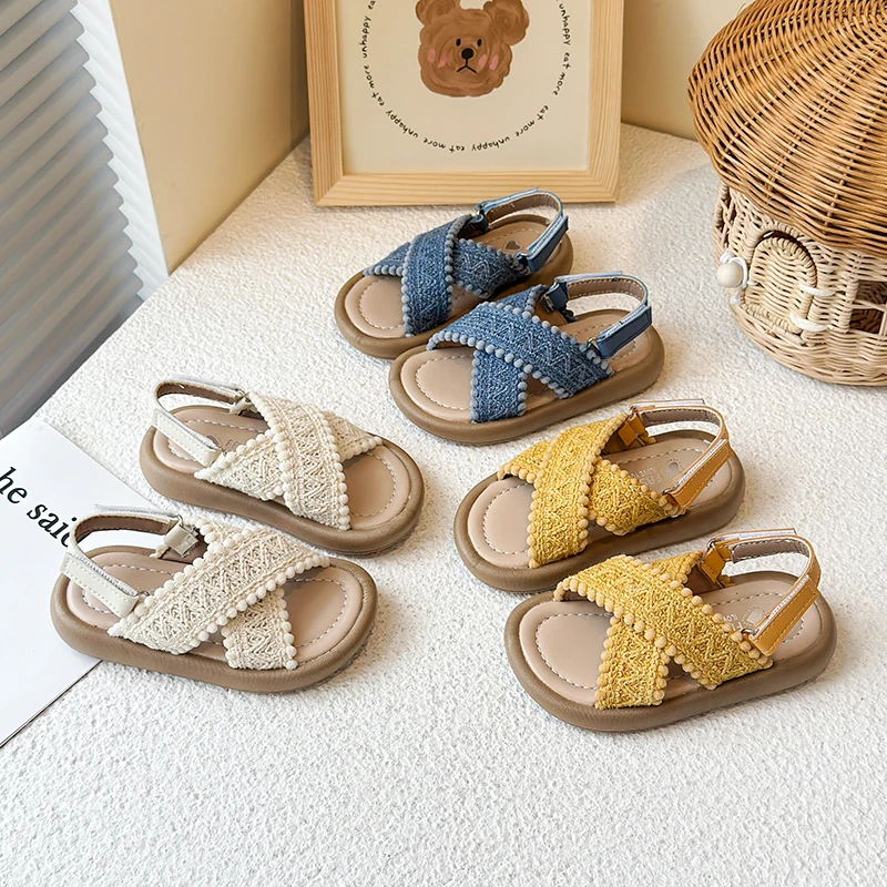 2025 Summer New Kids Crochet Strap Sandals for Girls Anti-slippery Thick Sole Toddler Beach Shoes Princess Boho Style Vacation
2025 Summer New Kids Crochet Strap Sandals for Girls Anti-slippery Thick Sole Toddler Beach Shoes Princess Boho Style Vacation