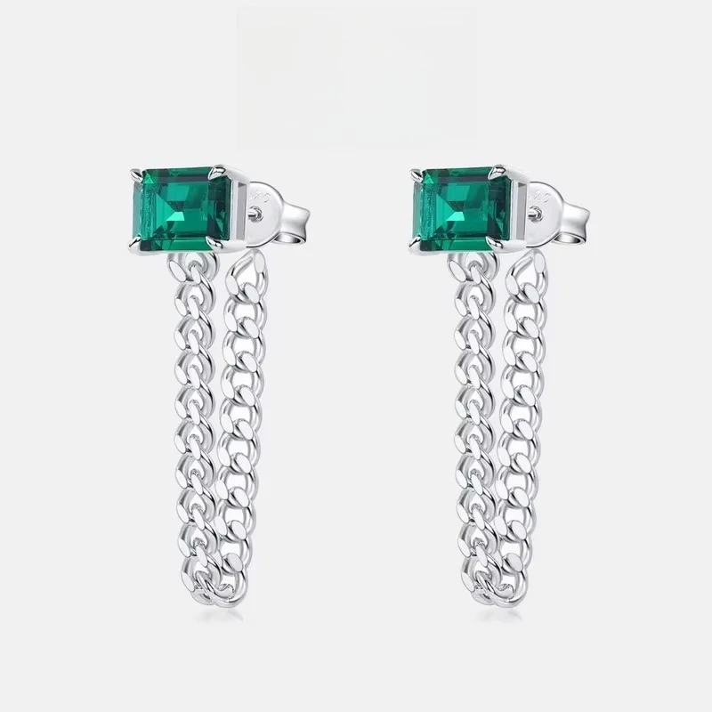 Feminine Tassel Long Cultured Emerald Earrings for Women 18K Gold Inlaid Colorful Gem Earrings Retro
Feminine Tassel Long Cultured Emerald Earrings for Women 18K Gold Inlaid Colorful Gem Earrings Retro