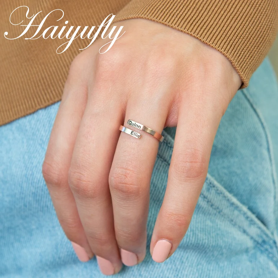Haiyufly Engrave Double Names Ring for Women Girl Stainless Steel Jewelry Personalized Adjustable Mother Kids Birthday Gift
Haiyufly Engrave Double Names Ring for Women Girl Stainless Steel Jewelry Personalized Adjustable Mother Kids Birthday Gift
