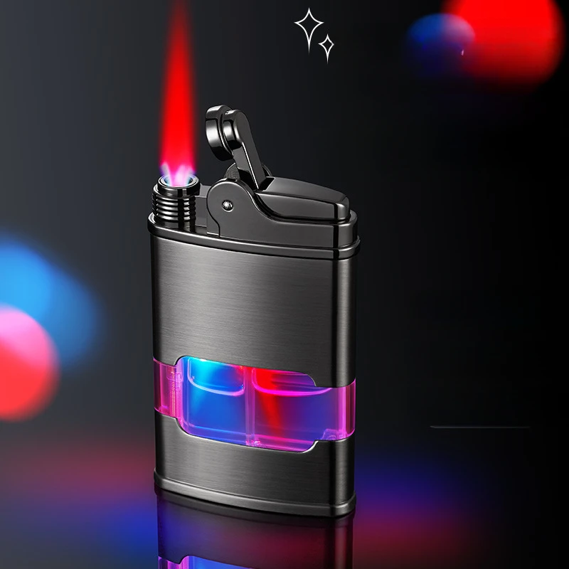 Creative Flashing Fuel Tank Gas Lighter Metal Transparent Windproof Red Flame Direct Injection Butane Gas Lighter
Creative Flashing Fuel Tank Gas Lighter Metal Transparent Windproof Red Flame Direct Injection Butane Gas Lighter