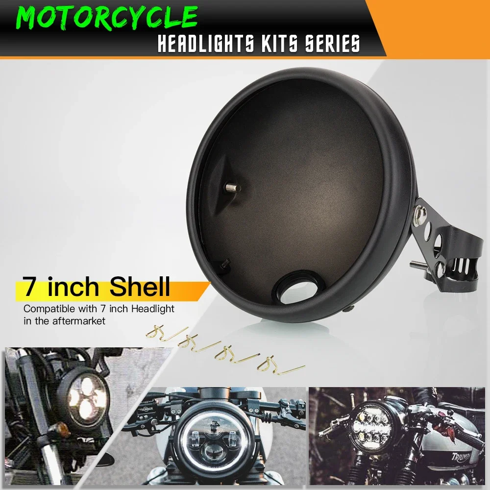 7 inch Motorcycle Headlight Housing Bucket Black Modified Headlight Base LED Headlamp Parts Shell Round Housing Mount Cover
7 inch Motorcycle Headlight Housing Bucket Black Modified Headlight Base LED Headlamp Parts Shell Round Housing Mount Cover