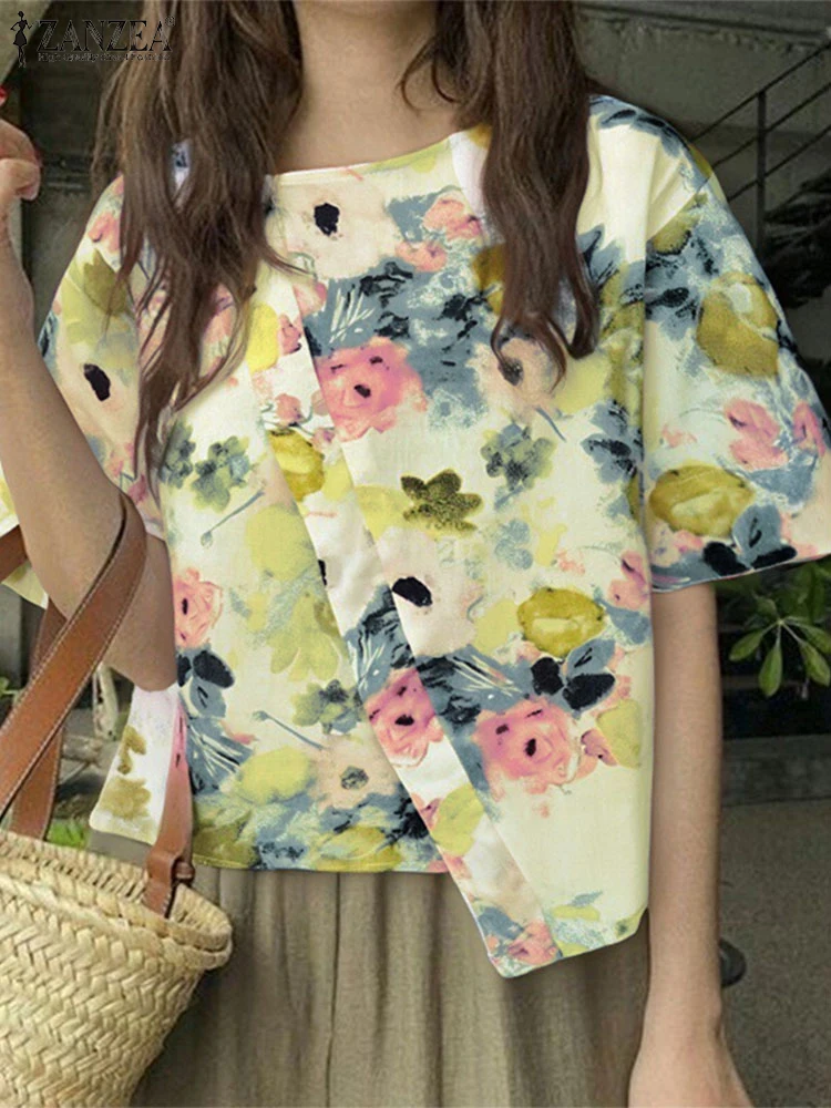 Women Tunic ZANZEA Fashion Summer Blouses 2025 O-Neck Irregular Tops Short Sleeve Shirts Casual Loose Printed Blusas Holiday
Women Tunic ZANZEA Fashion Summer Blouses 2025 O-Neck Irregular Tops Short Sleeve Shirts Casual Loose Printed Blusas Holiday