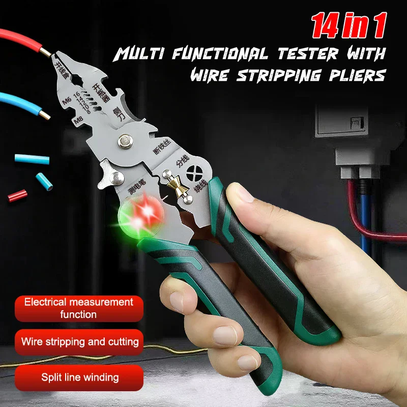 10in1 Foldable Wire Stripper Pliers Electrician Scissors With Electricity Measurement Pulling Cable Tool For Wire
10in1 Foldable Wire Stripper Pliers Electrician Scissors With Electricity Measurement Pulling Cable Tool For Wire