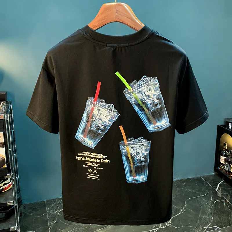 Summer thin short-sleepled T-shirt MEN'S fashionable printed loose casual half sleeve heavy weight cotton stretch top
Summer thin short-sleepled T-shirt MEN'S fashionable printed loose casual half sleeve heavy weight cotton stretch top