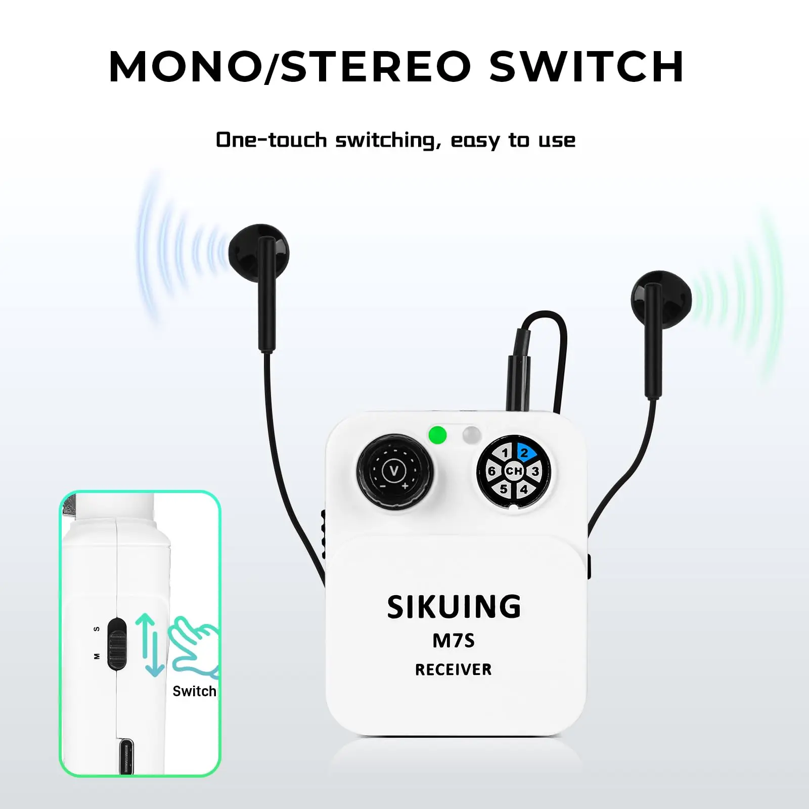Fuluode Wirelessin-Ear Monitor System Mono Stereo Switch Less Then 5ms Latency 6 Channel More than 100ft With Volume Control
Fuluode Wirelessin-Ear Monitor System Mono Stereo Switch Less Then 5ms Latency 6 Channel More than 100ft With Volume Control