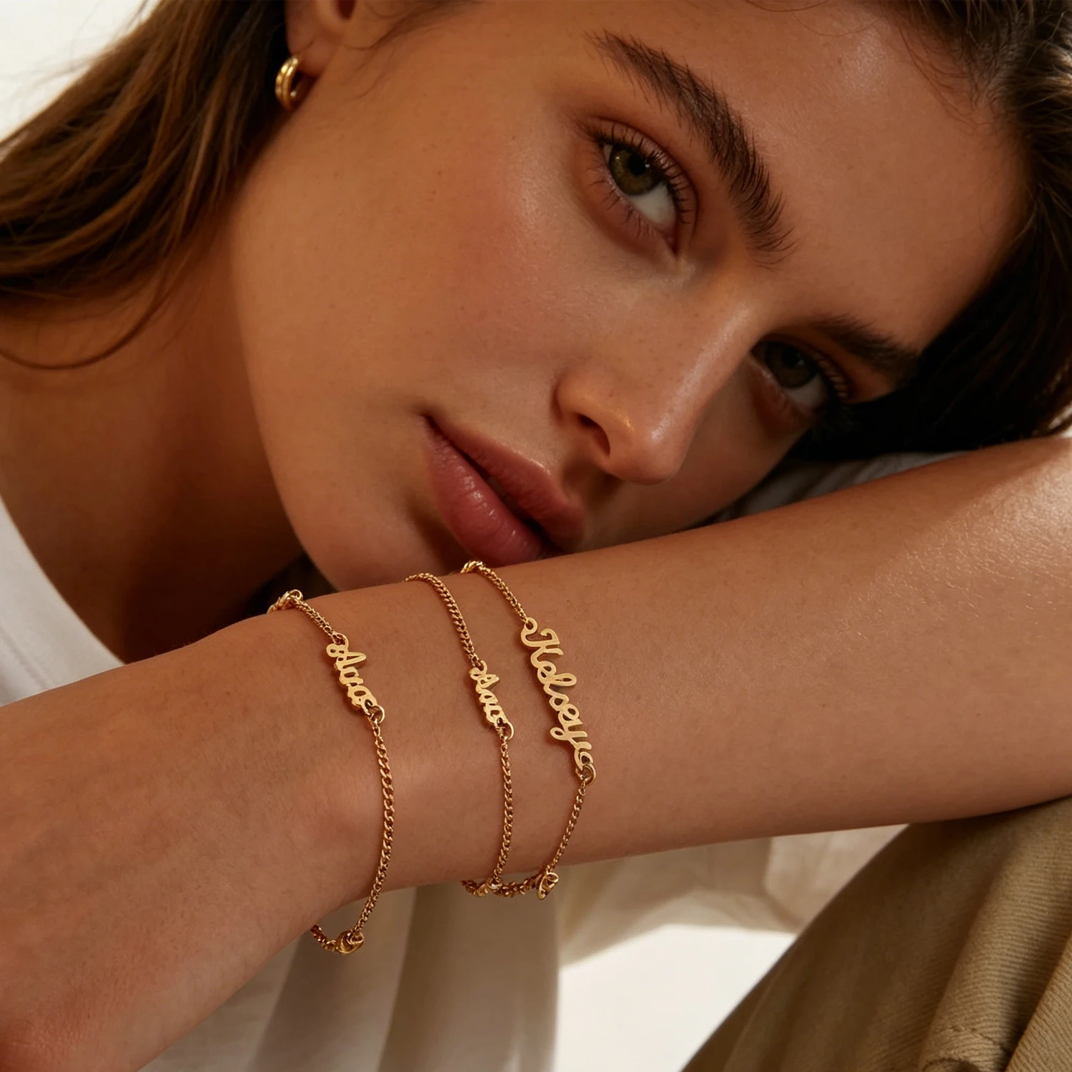 Qitian Custom Multi-Names Bracelet Up To 3 Names Personalized Cursive Nameplate Bracelet Adjustable chain Jewelry Gift For Women
Qitian Custom Multi-Names Bracelet Up To 3 Names Personalized Cursive Nameplate Bracelet Adjustable chain Jewelry Gift For Women