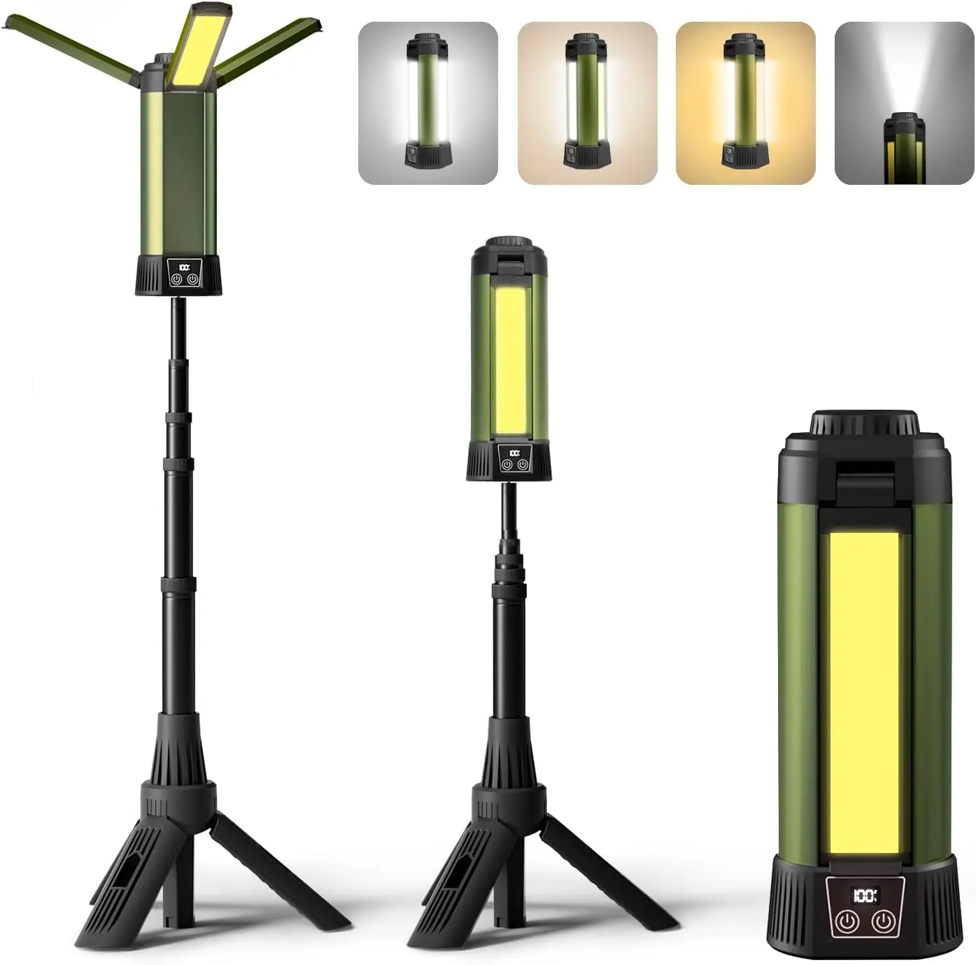 Rechargeable Camping Light with Stand Cordless Work Light 3 Page Head 500/1000/2000 Lumen 3500/6500K -Dimmable 6AH Camp Lights
Rechargeable Camping Light with Stand Cordless Work Light 3 Page Head 500/1000/2000 Lumen 3500/6500K -Dimmable 6AH Camp Lights