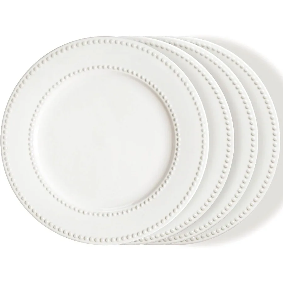Set of 4 White Ceramic Dinner Plates 10.5 inch Embossed Design for Steak Appetizer Reusable Serving Plates Ideal for Restaurant
Set of 4 White Ceramic Dinner Plates 10.5 inch Embossed Design for Steak Appetizer Reusable Serving Plates Ideal for Restaurant
