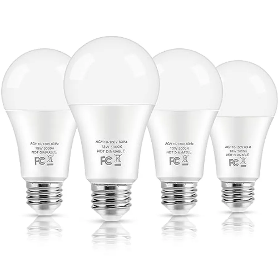 LED Light Bulbs, 100 Watt Equivalent A19, 13W 1500 Lumens Non-Dimmable Bright E26 Edison Medium Screw Bulbs for Home Bedroom Ki
LED Light Bulbs, 100 Watt Equivalent A19, 13W 1500 Lumens Non-Dimmable Bright E26 Edison Medium Screw Bulbs for Home Bedroom Ki