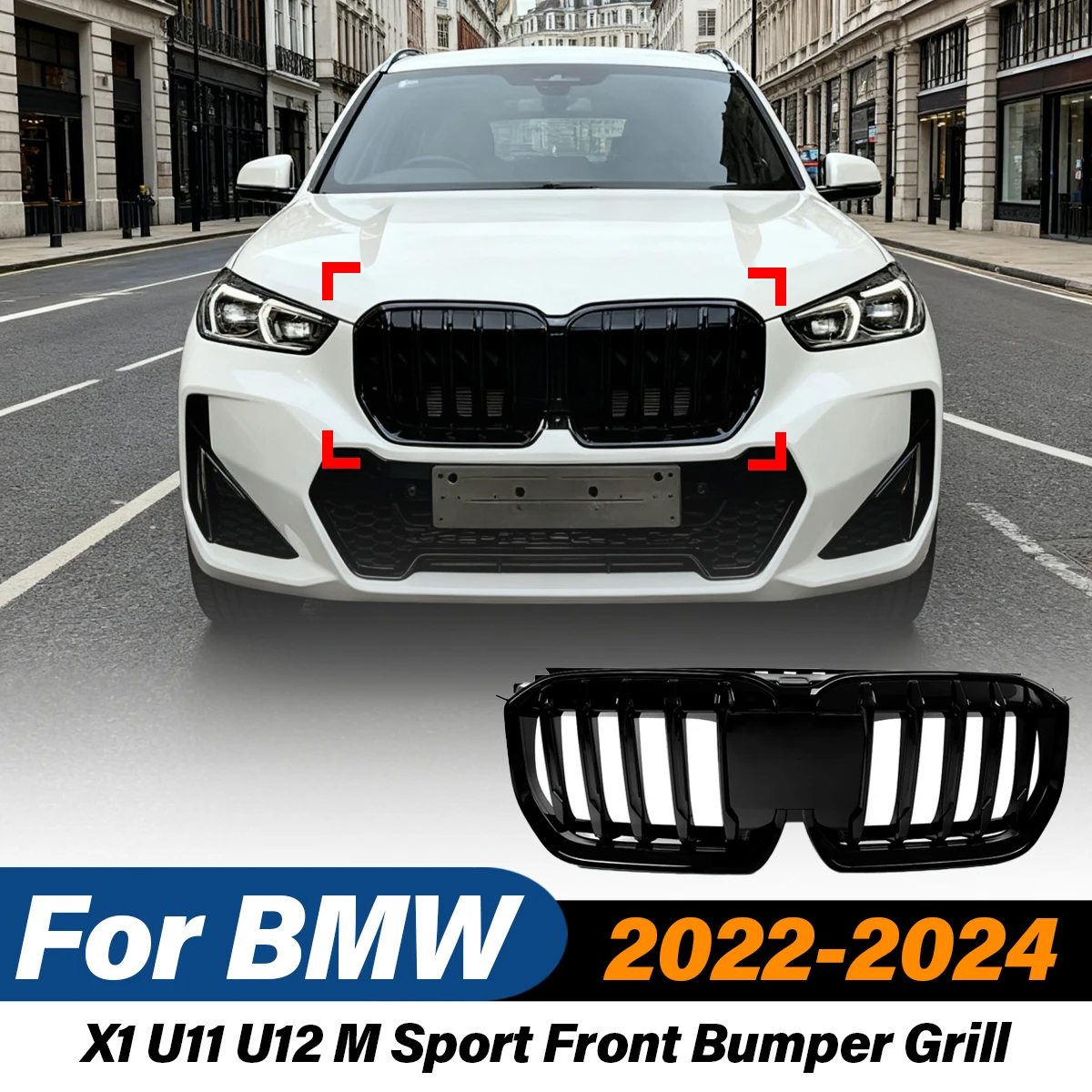 For BMW X1 U11 U12 M Sport 2022 2023 2024 Car Front Bumper Grill Single Line Air Intake Radiator Grille Body Modification Kit
For BMW X1 U11 U12 M Sport 2022 2023 2024 Car Front Bumper Grill Single Line Air Intake Radiator Grille Body Modification Kit