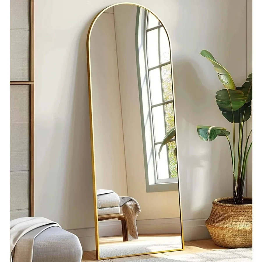 58"x 18" Arched Full Length Mirror Floor Mirror with Stand Wall-Mounted Gold
58"x 18" Arched Full Length Mirror Floor Mirror with Stand Wall-Mounted Gold