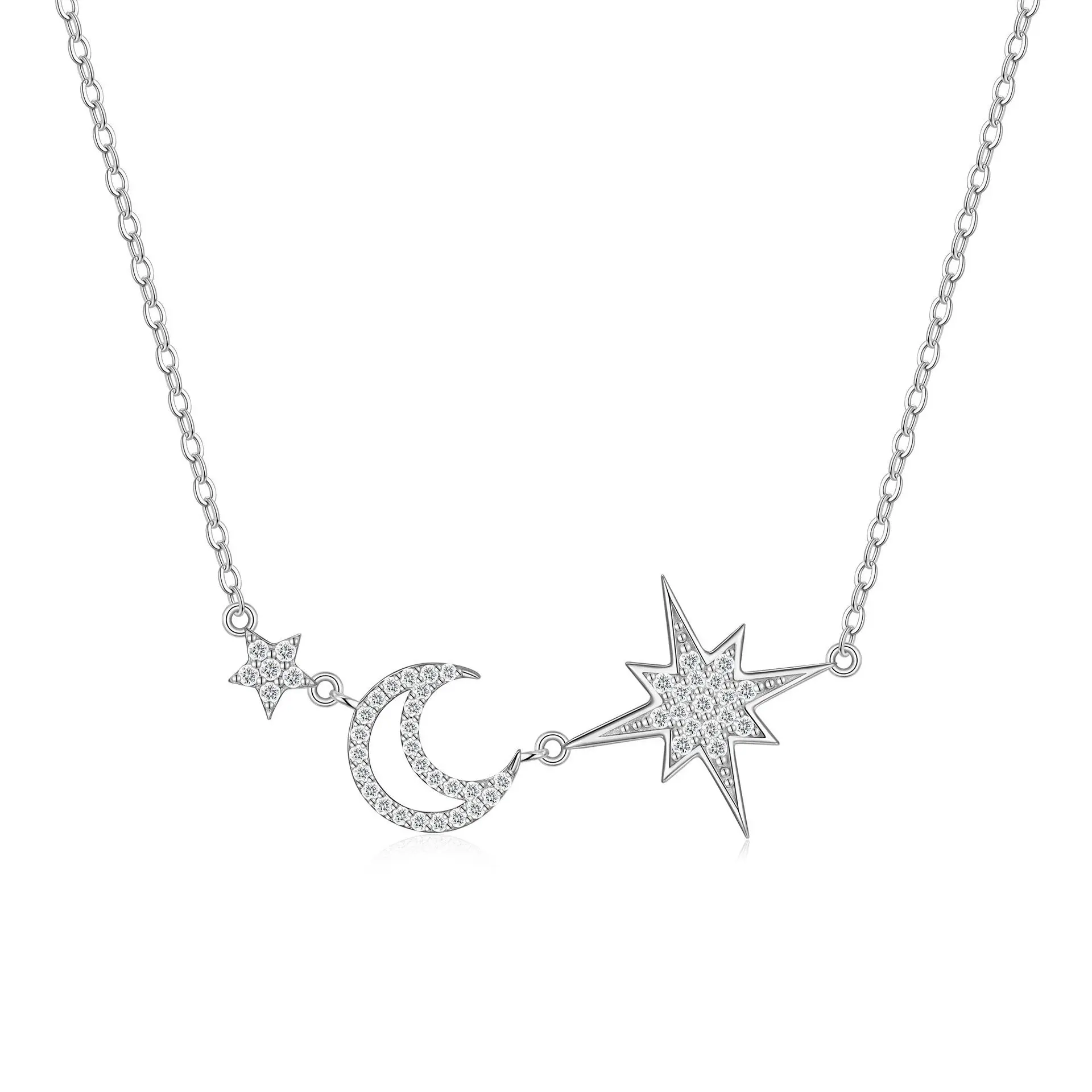 Star and Moon Syle Full Moissanite Necklace For Women S925 Silver Plated 18k D Color VVS1 Women's Moissanite Chain Gift
Star and Moon Syle Full Moissanite Necklace For Women S925 Silver Plated 18k D Color VVS1 Women's Moissanite Chain Gift