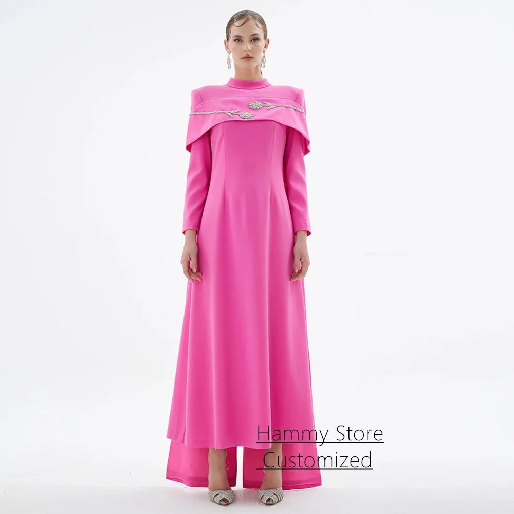 Arabic Evening Dress Customized Long Sleeves High Neck Beading Ankle Length Prom Gown with Cape Wedding Party Dresses
Arabic Evening Dress Customized Long Sleeves High Neck Beading Ankle Length Prom Gown with Cape Wedding Party Dresses