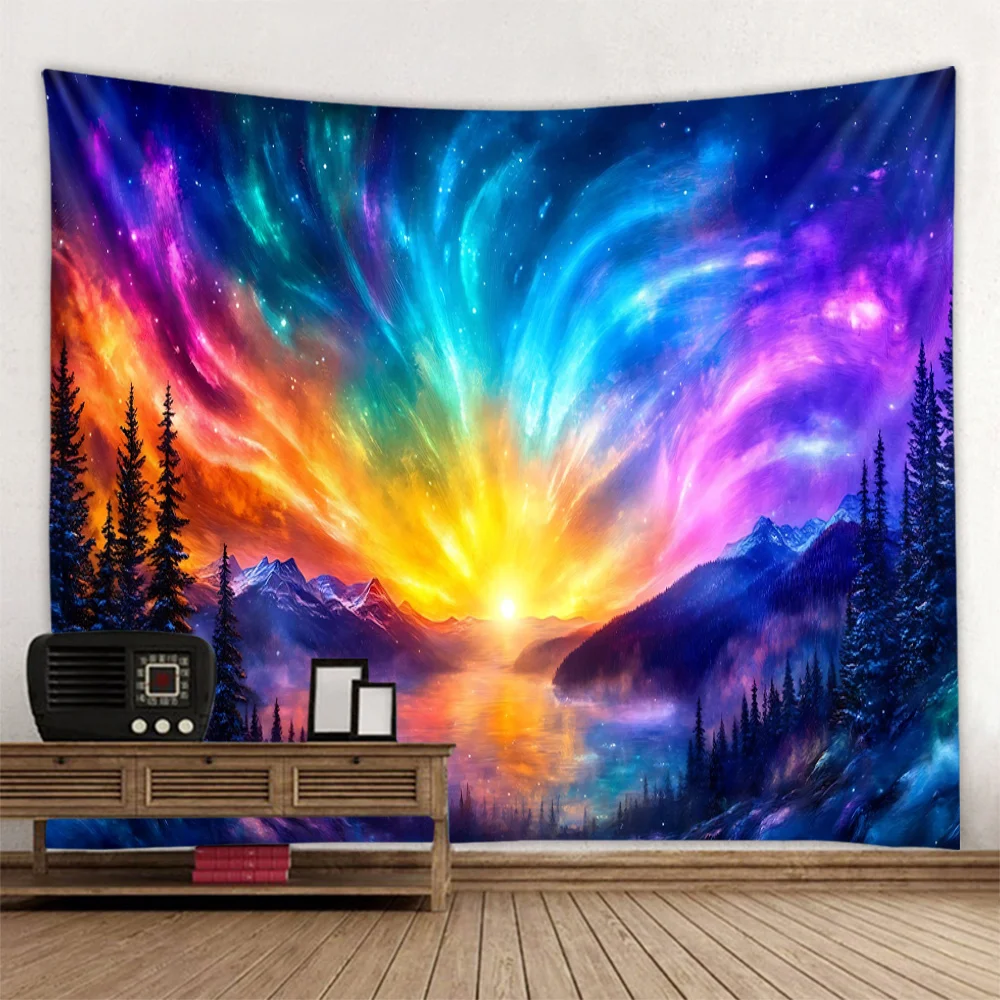 Fantasy Galaxy Starry Sky Bedroom Tapestry - Forest Snow Scene Oil Painting Bedhead Background Decorative Cloth for Aesthetics
Fantasy Galaxy Starry Sky Bedroom Tapestry - Forest Snow Scene Oil Painting Bedhead Background Decorative Cloth for Aesthetics