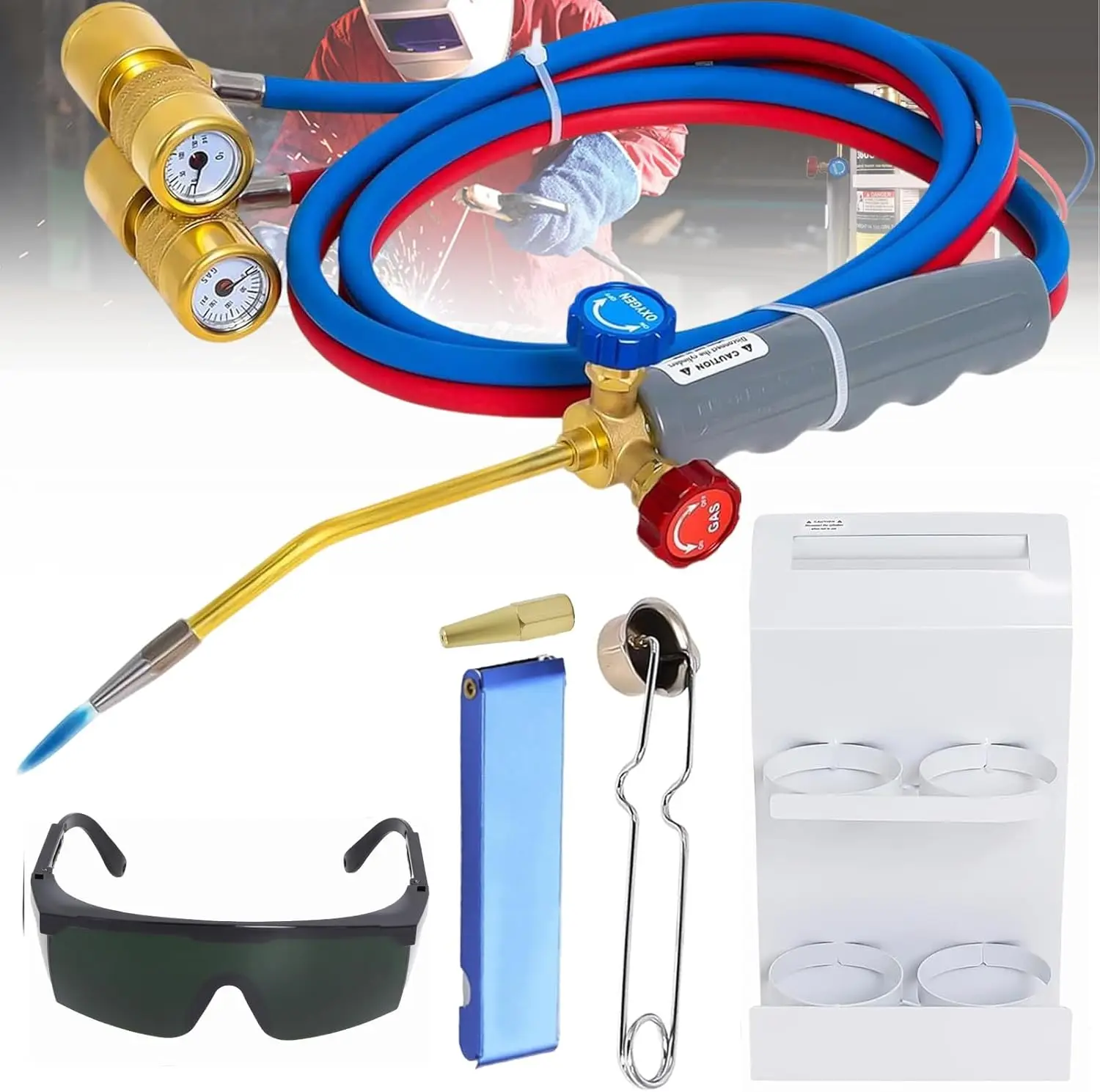 Brazing Torch Kit with Brass Pressure Meter, Portable Cylinder Stand for Heating, Glass Blowing, Soldering, Jewelry HVAC Welding
Brazing Torch Kit with Brass Pressure Meter, Portable Cylinder Stand for Heating, Glass Blowing, Soldering, Jewelry HVAC Welding