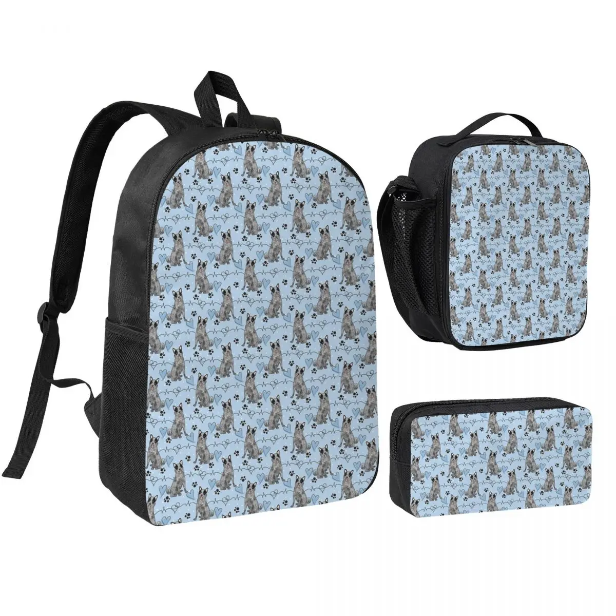 LOVE Blue Heeler Australian Cattle Dog Backpack Student BookBag School Bag Shoulder Bags 3ps Insulated Lunch Bag Pencil Case
LOVE Blue Heeler Australian Cattle Dog Backpack Student BookBag School Bag Shoulder Bags 3ps Insulated Lunch Bag Pencil Case