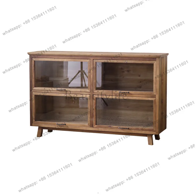 All solid wood log style retro dining side cabinet tea room old tea cabinet
All solid wood log style retro dining side cabinet tea room old tea cabinet