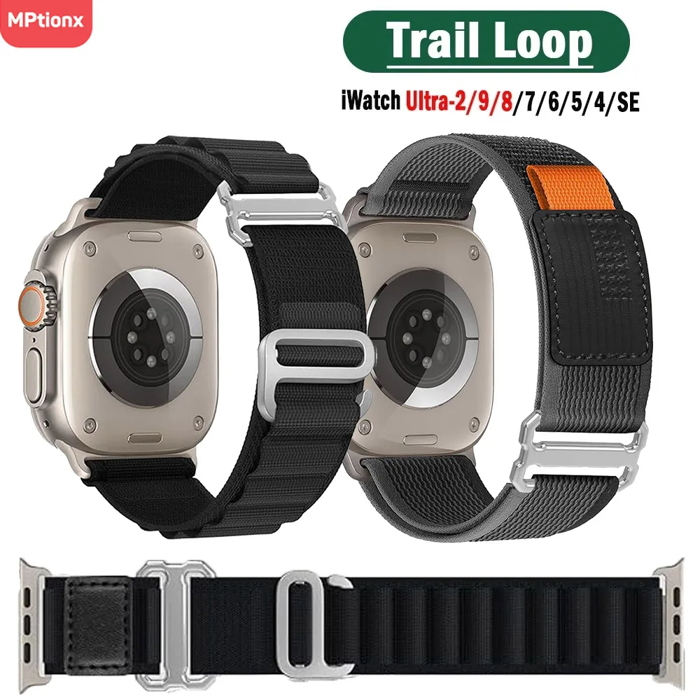 Trail Loop For apple watch Ultra band 49mm 44mm 45mm 42mm Nylon Strap Adjustable Bracelet for iWatch series 7 6 3 se 8 9 Ultra 2
Trail Loop For apple watch Ultra band 49mm 44mm 45mm 42mm Nylon Strap Adjustable Bracelet for iWatch series 7 6 3 se 8 9 Ultra 2