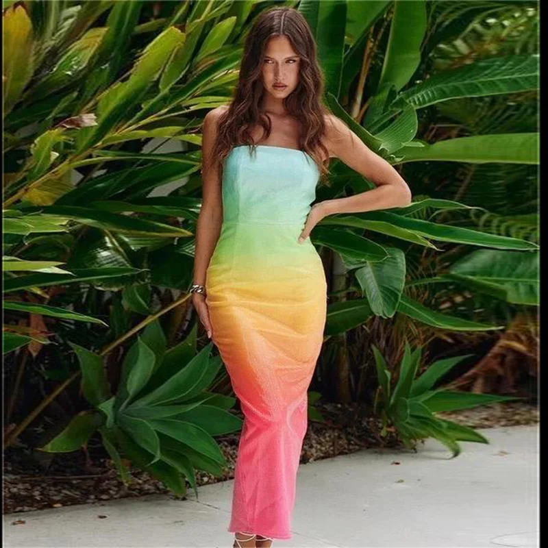 Ladies Gradient Sequins Luxury Dress Fresh Tropical Style Sunset Gradient Dress Woman costume
Ladies Gradient Sequins Luxury Dress Fresh Tropical Style Sunset Gradient Dress Woman costume