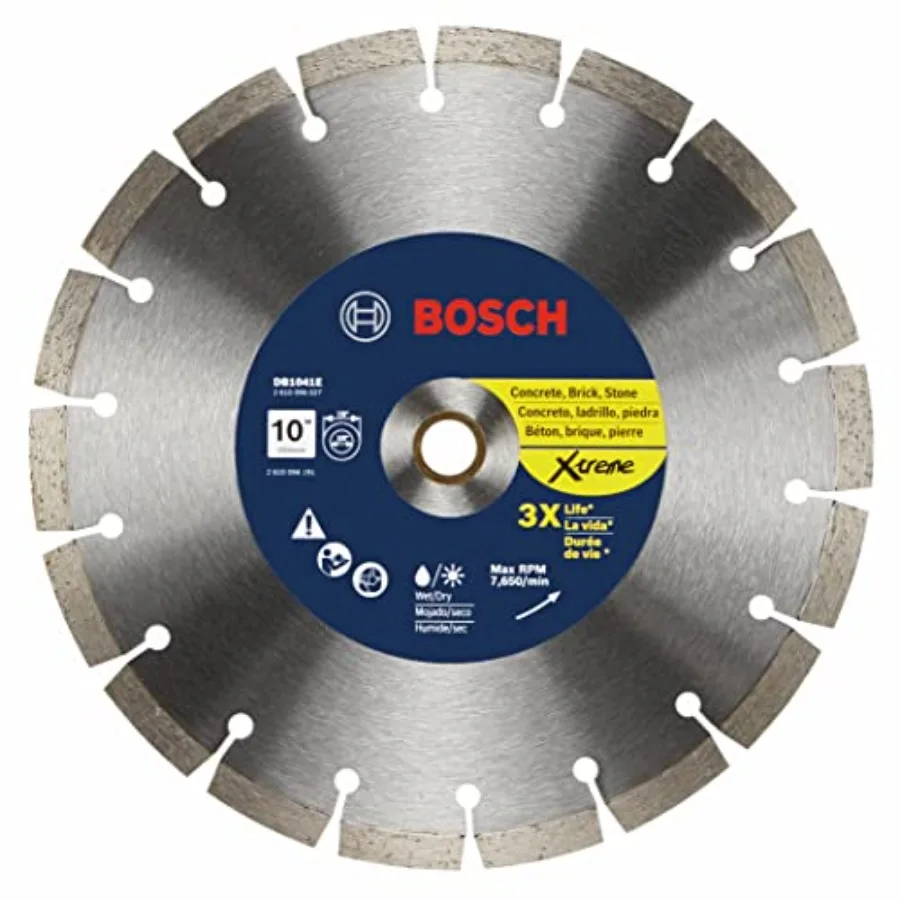 DBE Xtreme Segmented Rim Diamond Blade with/8, /8 for Fast Cut Wet/Dry Cutt Applications Concrete, Brick, Stone
DBE Xtreme Segmented Rim Diamond Blade with/8, /8 for Fast Cut Wet/Dry Cutt Applications Concrete, Brick, Stone