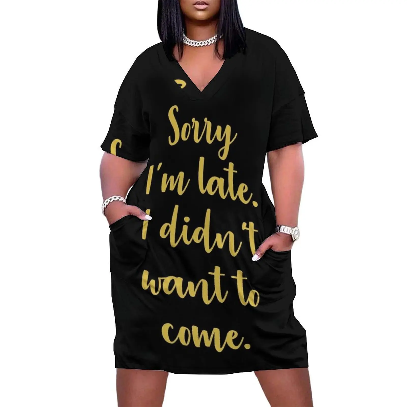 Sorry I'm late - GOLD Loose Pocket Dress Women's skirt womens clothing dresses korean style Summer dresses for women
Sorry I'm late - GOLD Loose Pocket Dress Women's skirt womens clothing dresses korean style Summer dresses for women