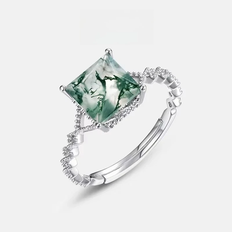Geometric Agate Ring S925 Silver Plated 18K Gold PT950 Platinum Green Moss Stone Open Ring
Geometric Agate Ring S925 Silver Plated 18K Gold PT950 Platinum Green Moss Stone Open Ring