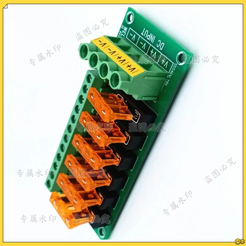 DC Power Fuse Distribution Strip Module Terminal Block 6 Position Expandable