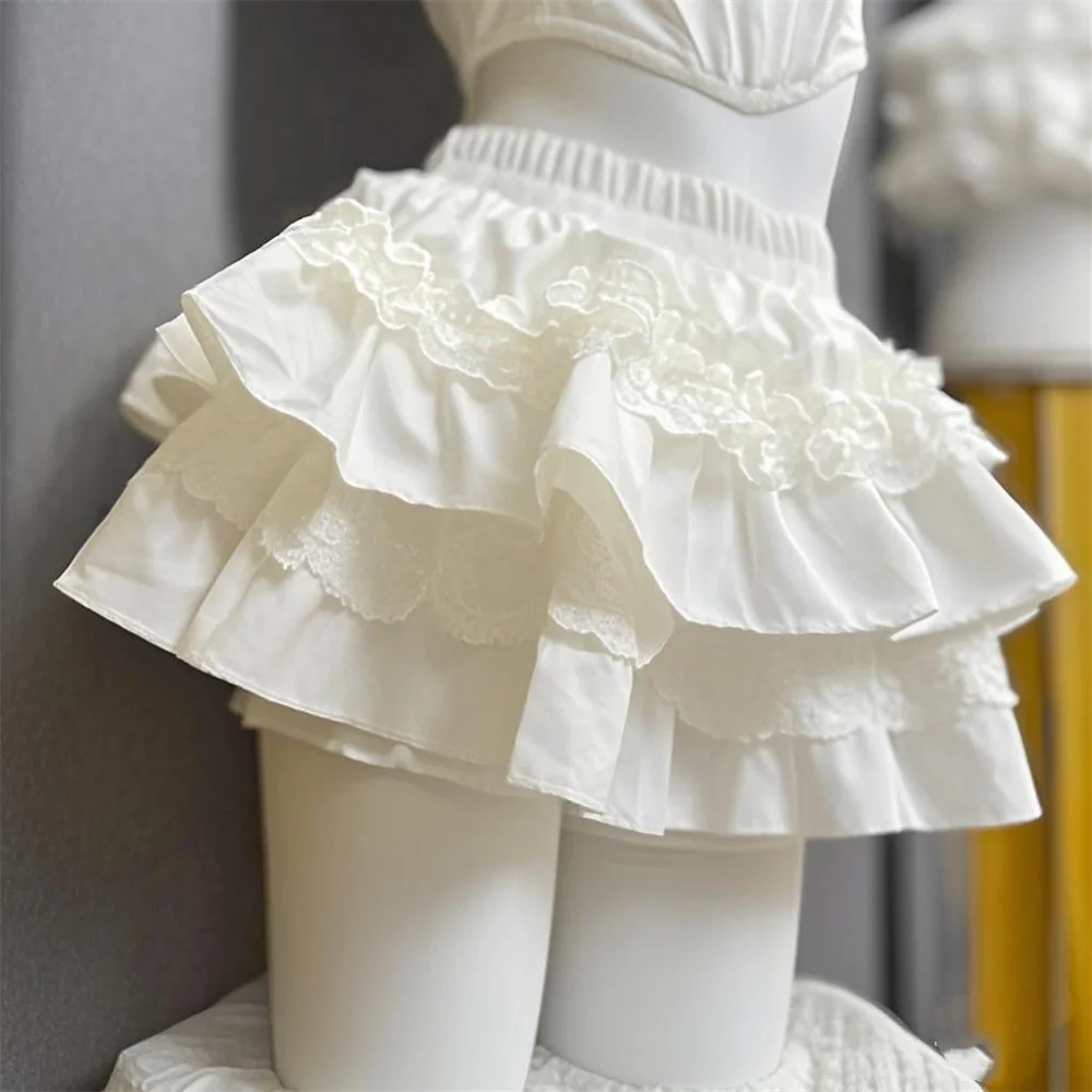 Sweet Lace Patchwork Slim Mini Skirts Lolita Sweet White Cake Skirt Women High Waist Japan Kawaii Spring Summer Ball Gown Skirt
Sweet Lace Patchwork Slim Mini Skirts Lolita Sweet White Cake Skirt Women High Waist Japan Kawaii Spring Summer Ball Gown Skirt