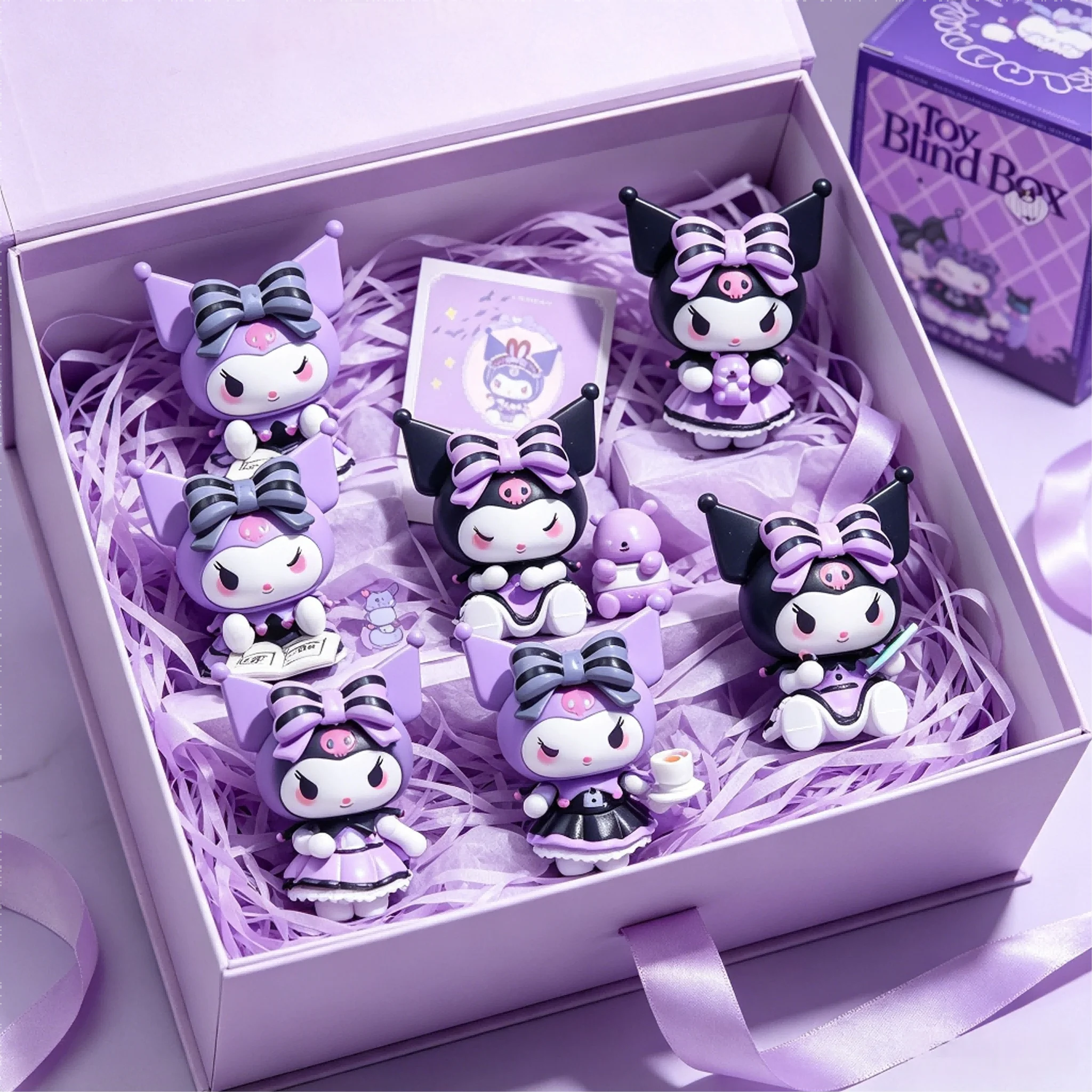 Sanrio Kuromi Lucky Divination Blind Box 6Pcs Set PVC Doll Desktop Car Ornament Gift for Girls
Sanrio Kuromi Lucky Divination Blind Box 6Pcs Set PVC Doll Desktop Car Ornament Gift for Girls