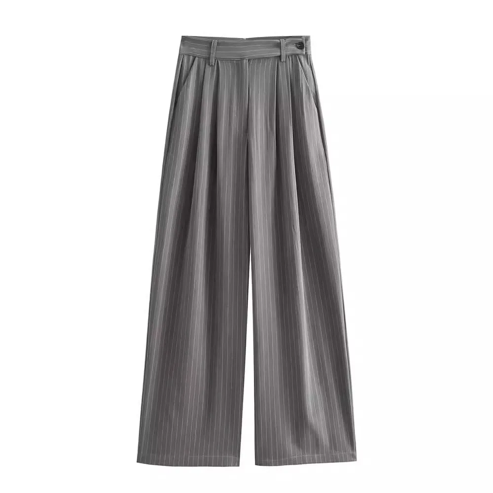 Wixra Women Casual Pants Zipper High Waist Package Striped Office Lady Stylish Loose Straight Trousers
Wixra Women Casual Pants Zipper High Waist Package Striped Office Lady Stylish Loose Straight Trousers