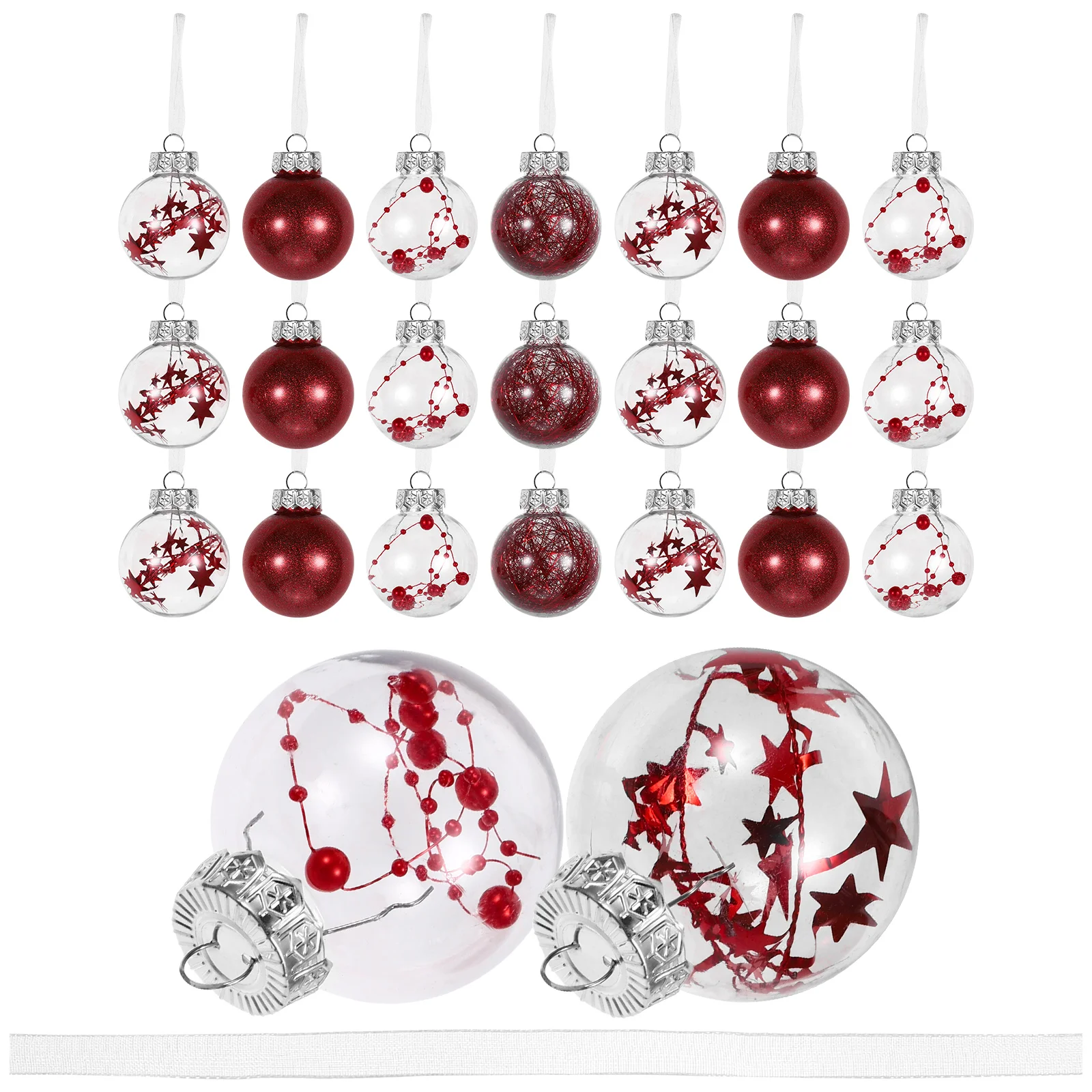 24pcs Christmas Balls naments 6cm Transparent Red Hanging Decor for Tree Home Party Supplies Xmas Plastic Pendants
24pcs Christmas Balls naments 6cm Transparent Red Hanging Decor for Tree Home Party Supplies Xmas Plastic Pendants