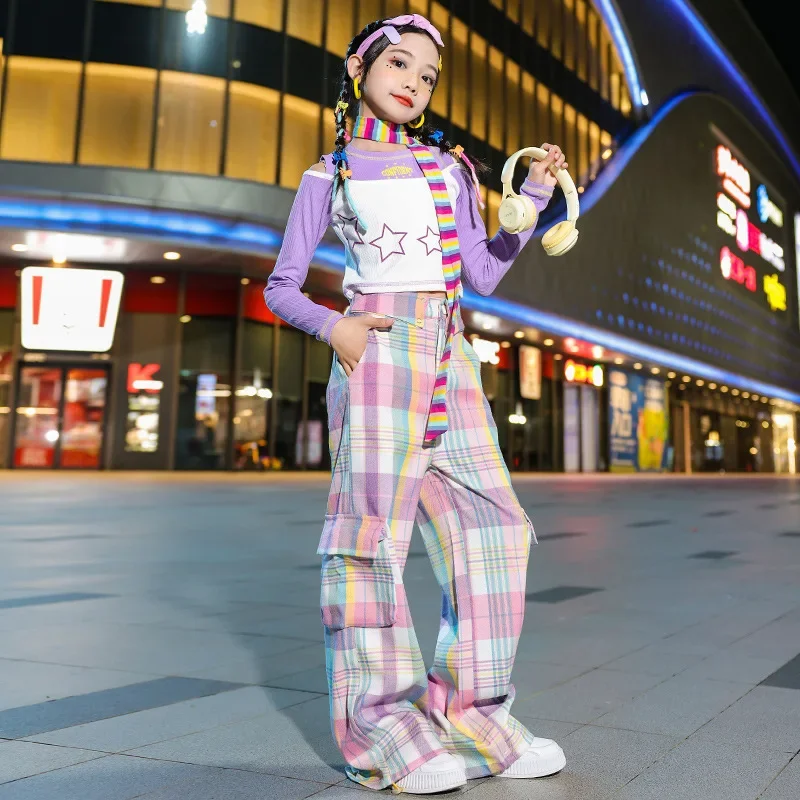 Girls Hip Hop Jazz Clothes Sets Off Shoulder Long Sleeve Crop Top + Plaid Pants Kids Performance Catwalk Street Dance Costumes
Girls Hip Hop Jazz Clothes Sets Off Shoulder Long Sleeve Crop Top + Plaid Pants Kids Performance Catwalk Street Dance Costumes