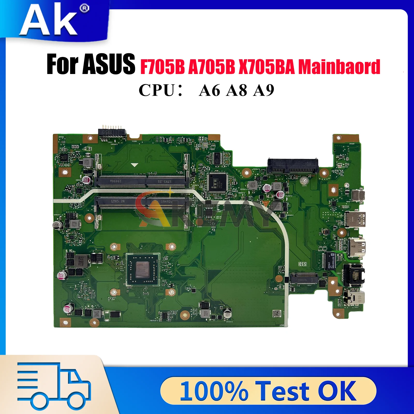 X705BA Материнская плата для ноутбука ASUS VivoBook A705B X705BA X705B F705B Материнская плата для ноутбука с процессором A6 A8 A9 тест ОК быстрая доставка
X705BA Материнская плата для ноутбука ASUS VivoBook A705B X705BA X705B F705B Материнская плата для ноутбука с процессором A6 A8 A9 тест ОК быстрая доставка