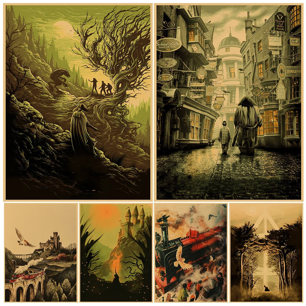 Wizard&Magic World Vintage Wall Art Canvas Painting H.P.Wizardry Academy And Wizard Supplies Store Art Poster Print Home Decor
Wizard&Magic World Vintage Wall Art Canvas Painting H.P.Wizardry Academy And Wizard Supplies Store Art Poster Print Home Decor