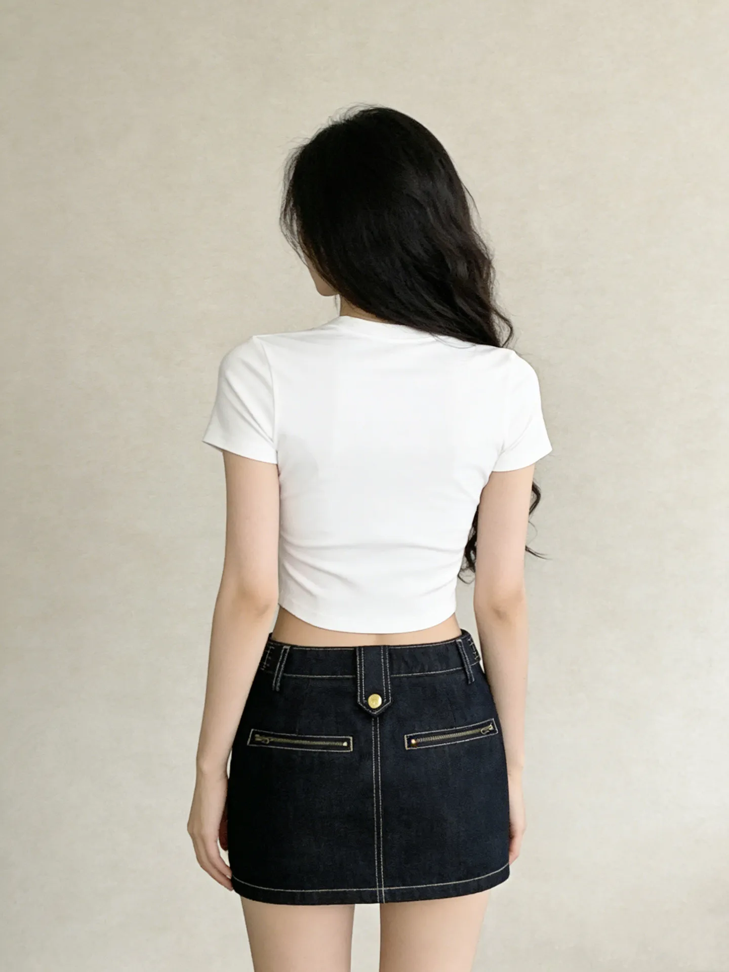 Retro American Deep Blue Denim Skirt Women's Summer Beautiful A-Line Bodycon Half-length Skirt High Waist Cotton Blend
Retro American Deep Blue Denim Skirt Women's Summer Beautiful A-Line Bodycon Half-length Skirt High Waist Cotton Blend