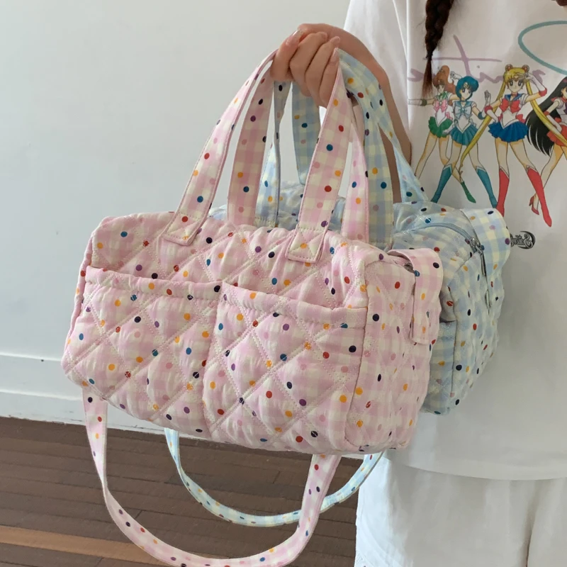 Polka Dot Pillow Handbag Design Fashionable Large-capacity Women's Quilted Multiple Pockets Summer Single Shoulder Crossbody Bag
Polka Dot Pillow Handbag Design Fashionable Large-capacity Women's Quilted Multiple Pockets Summer Single Shoulder Crossbody Bag