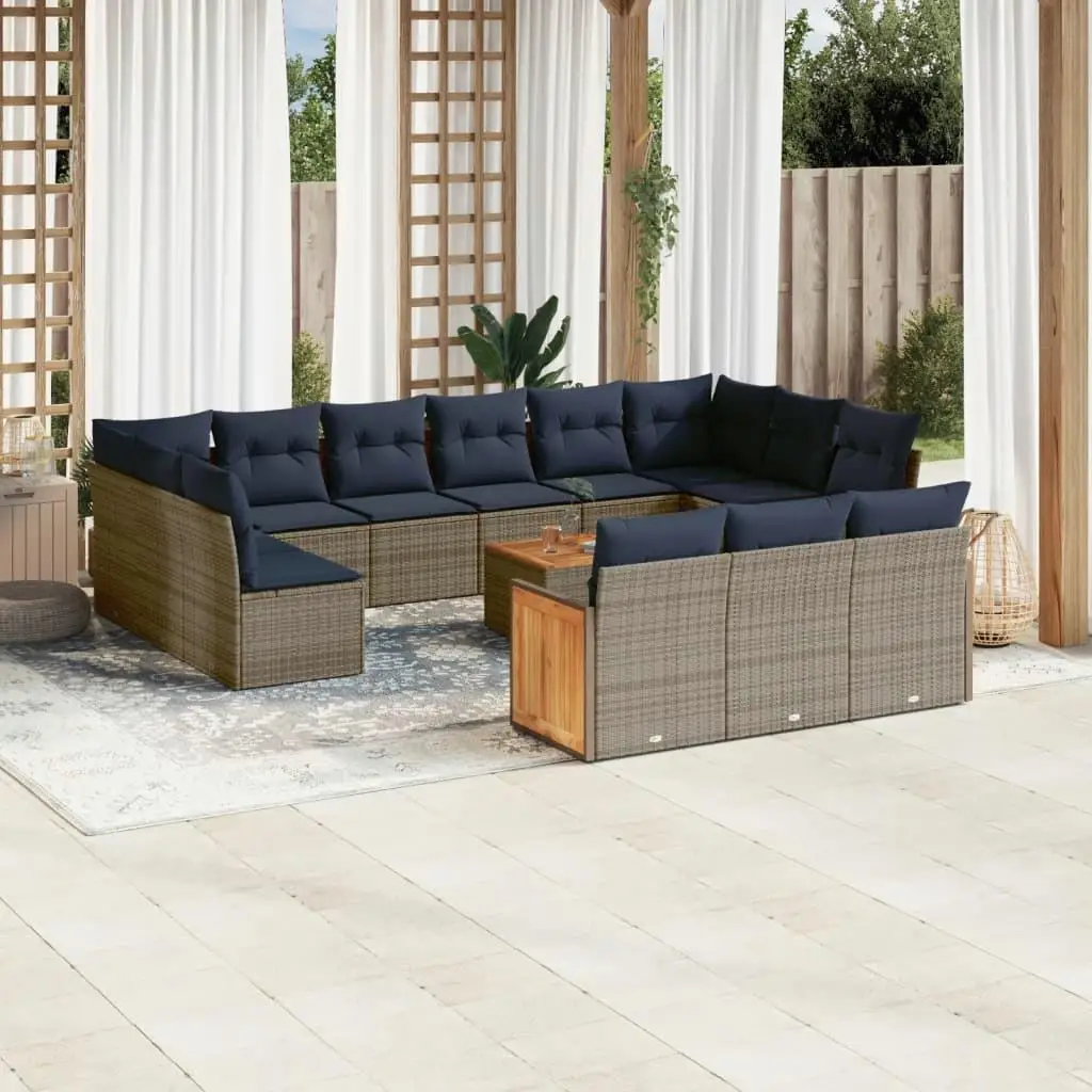 16 Piece Gray Poly Rattan Patio Sofa Set with Cushions Outdoor Furniture for Garden Yard Balcony
16 Piece Gray Poly Rattan Patio Sofa Set with Cushions Outdoor Furniture for Garden Yard Balcony